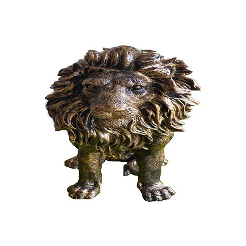 Lion debout H52 cm platine or